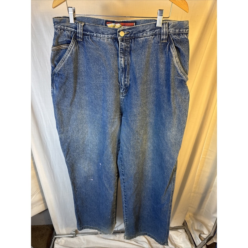 OTB Carpenter Wide Baggy Denim Jeans Men Skater Grunge Vintage JNCO Style 36x31
